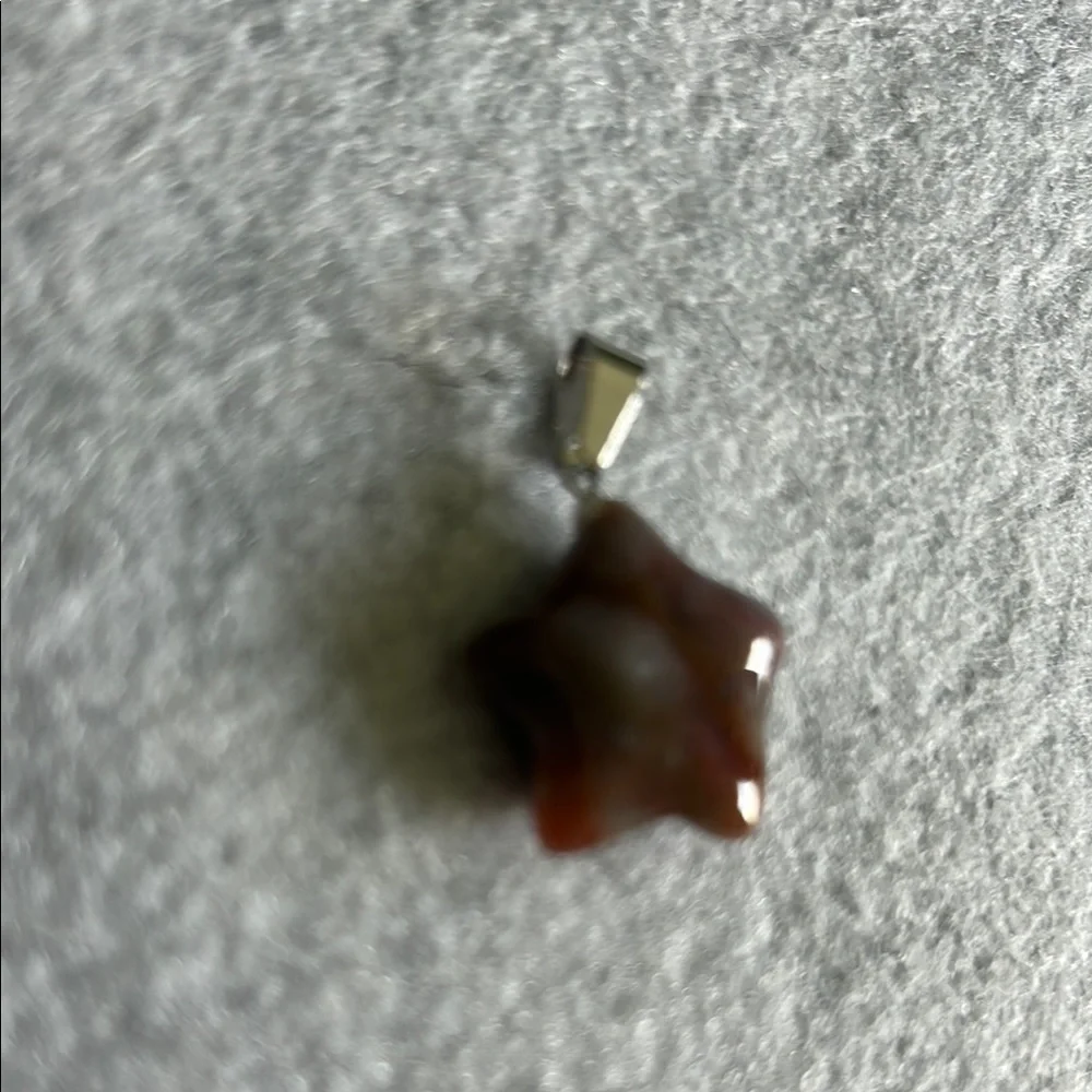 Mookaite Jasper Brown And White Star Glass Pendant